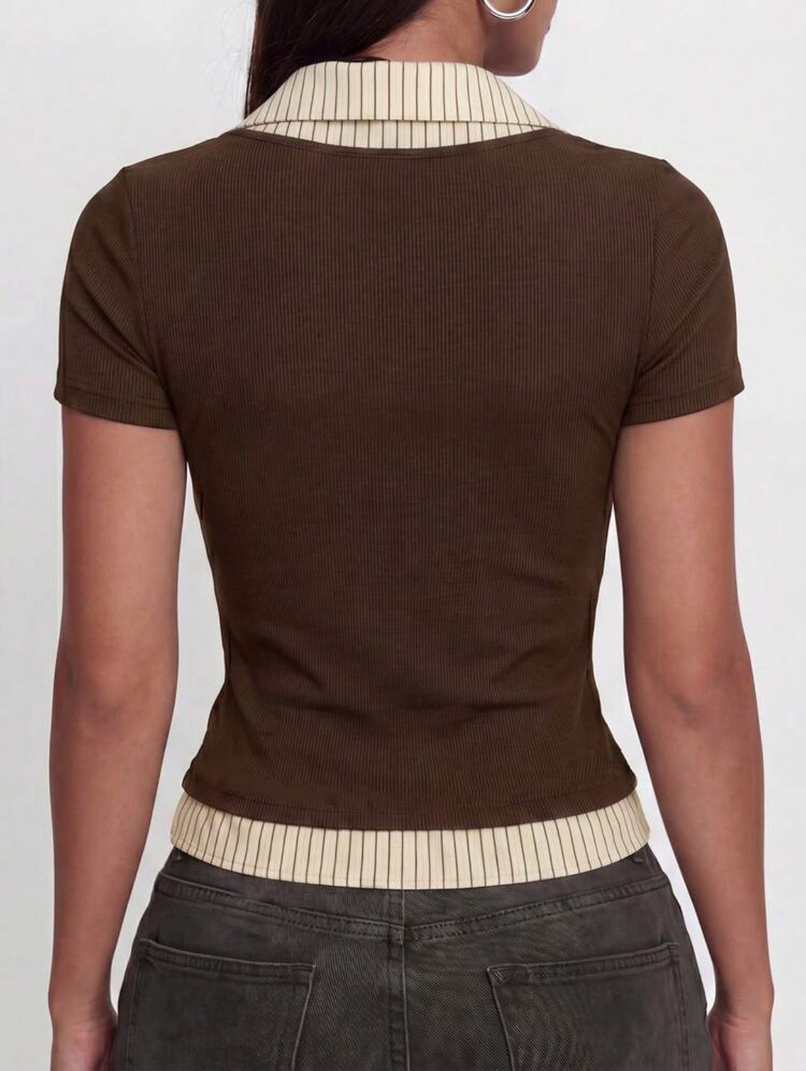 2 in 1 U neck blouse