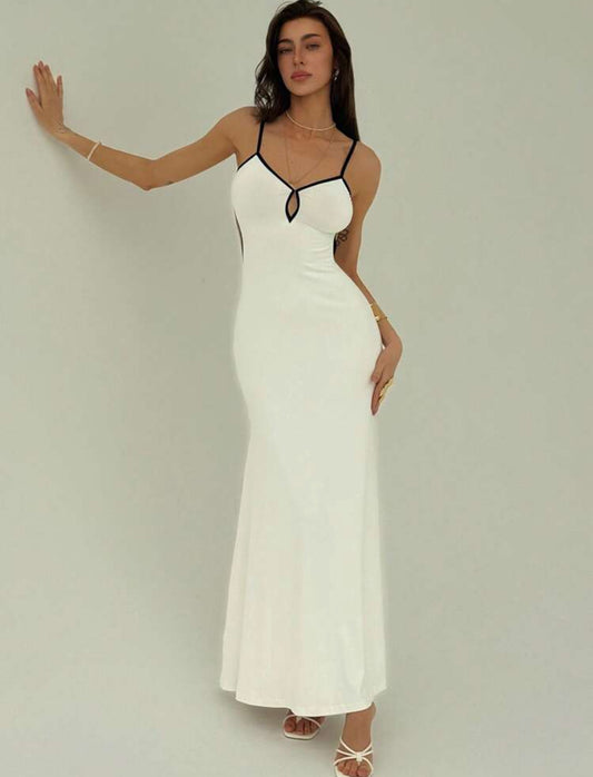 Black and white contrast dress