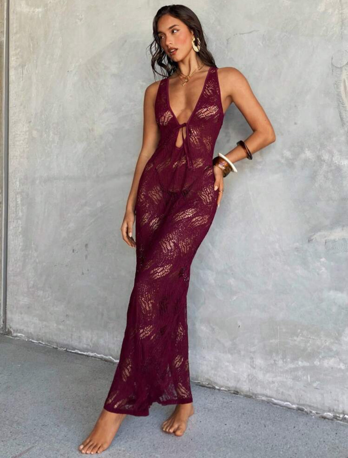 Wine red bodycon
