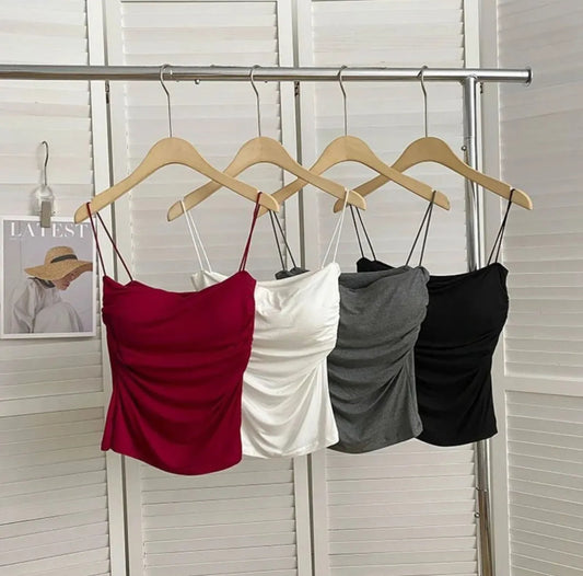 Spaghetti strap fitted tank