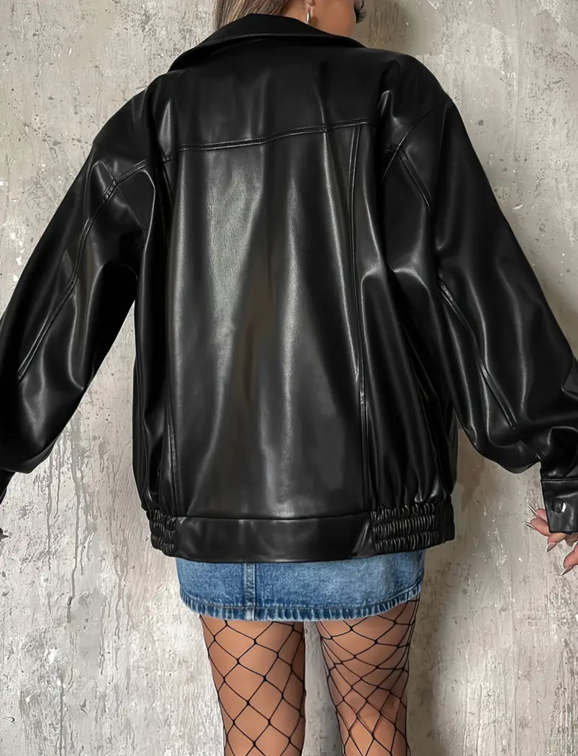 Leather Oversized Jacket