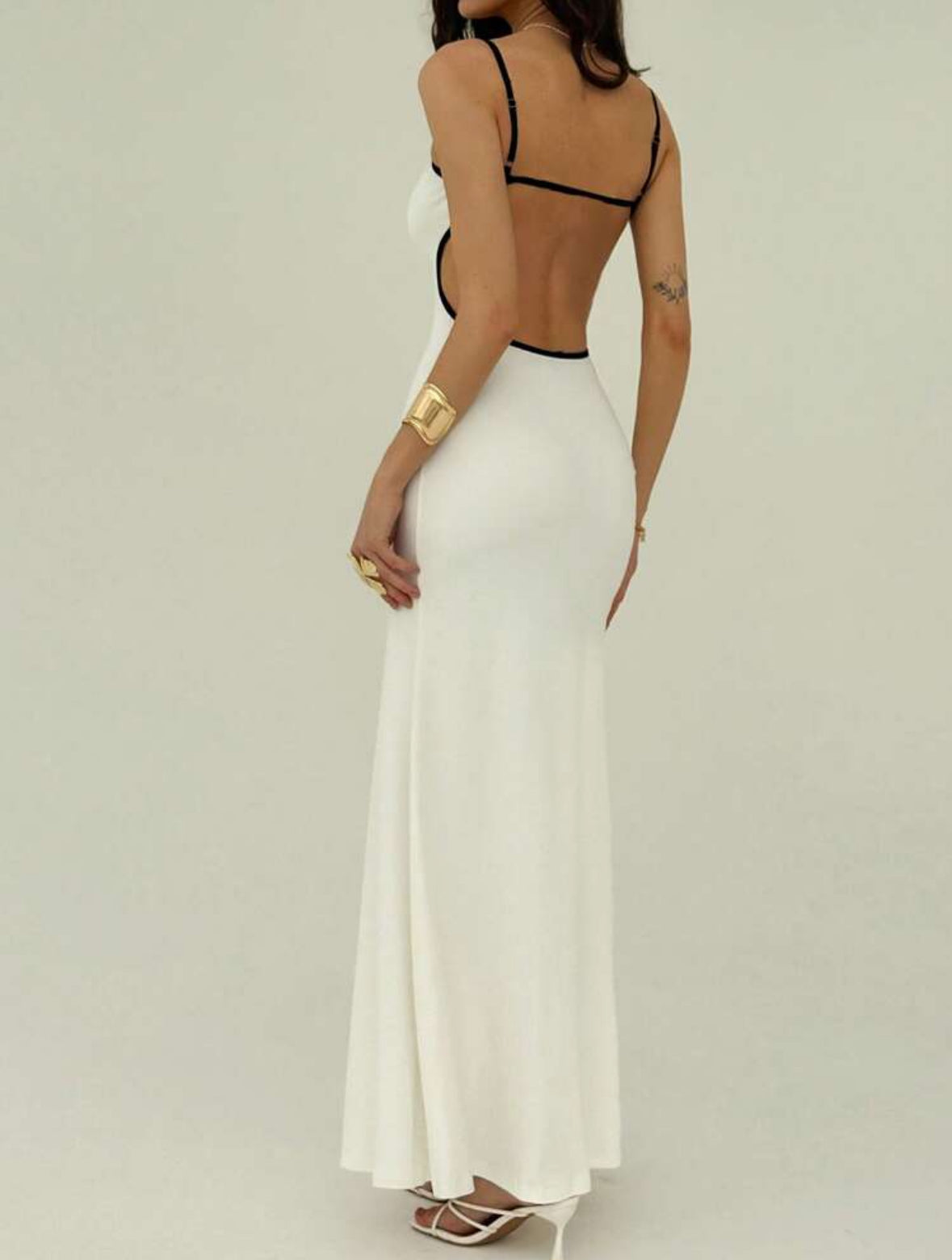 Black and white contrast dress