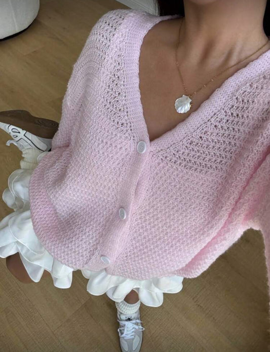 Pink net sweater