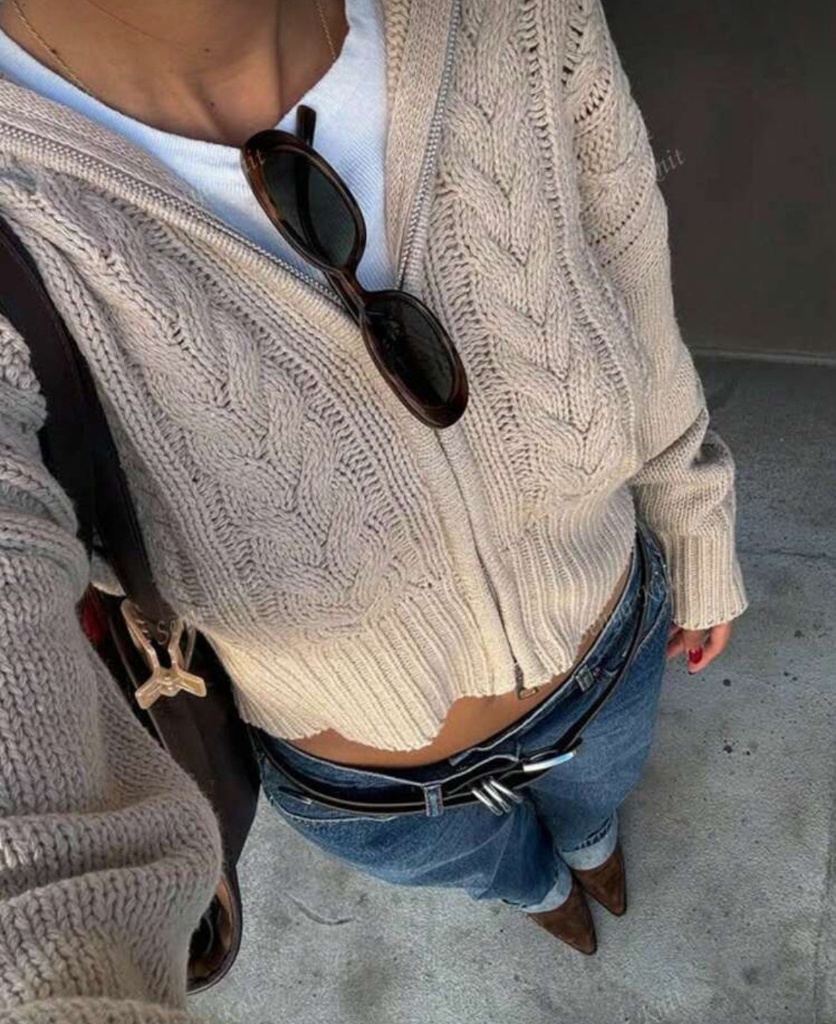 Khaki cardigan