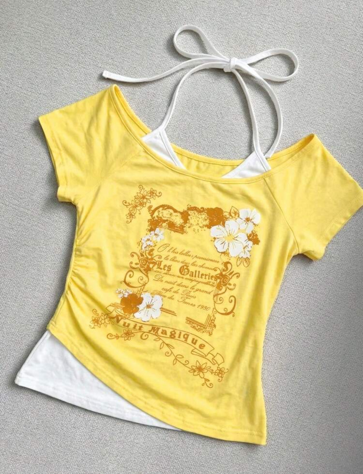 Slogan print tee