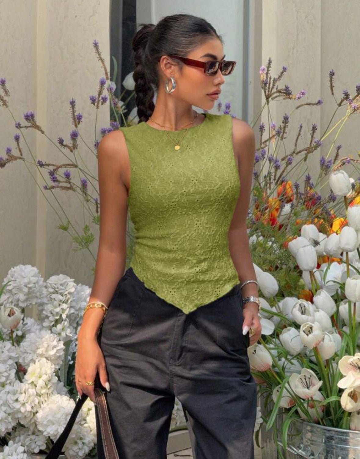 Embroidered tank top