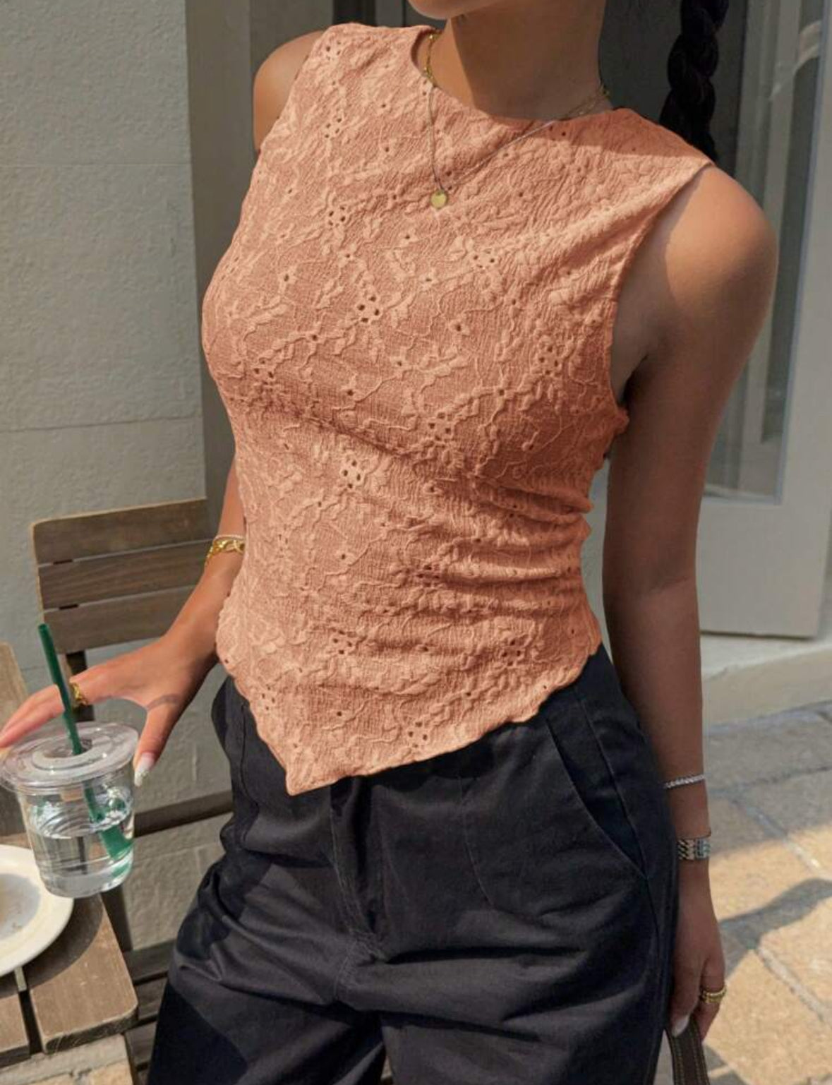 Embroidered tank top