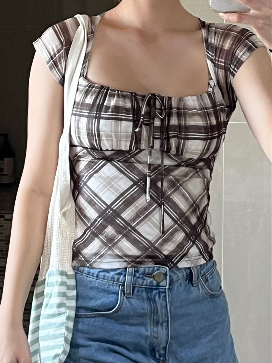 Retro Plaid Top