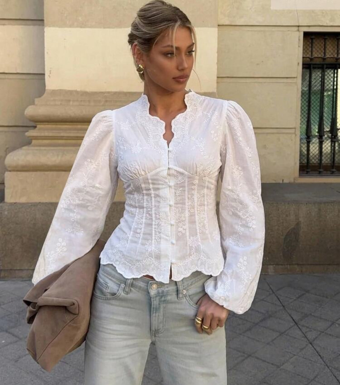 White floral Blouse