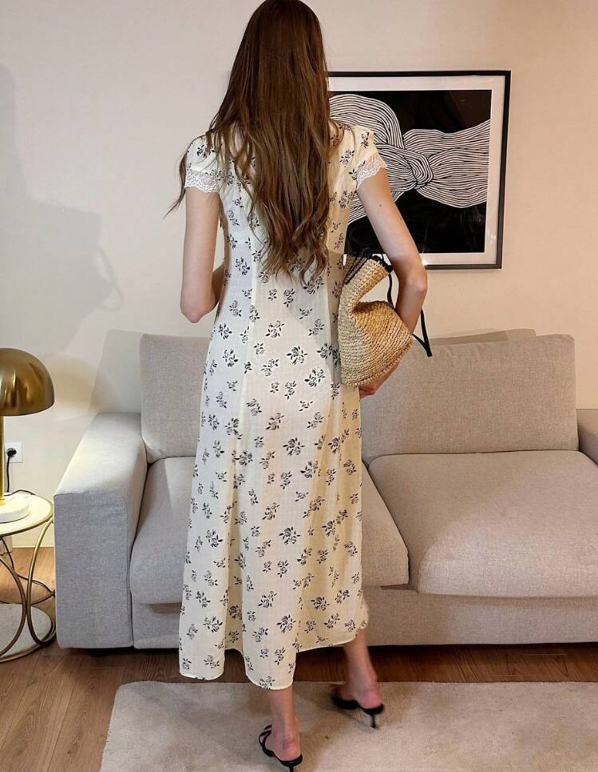 French V neck Dress