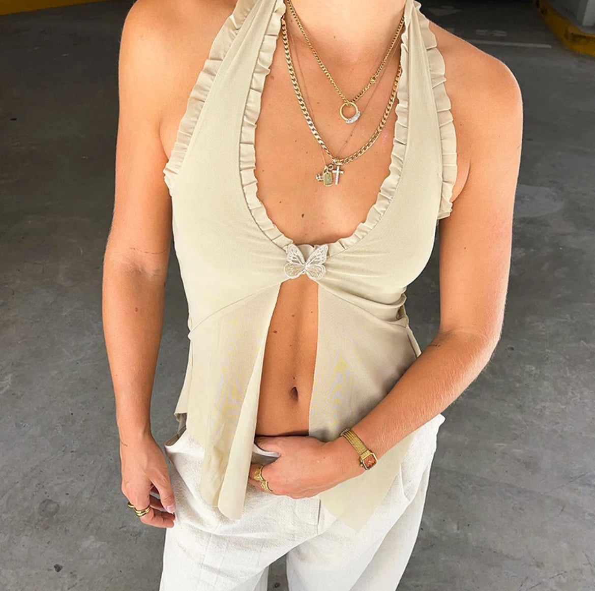 Butterfly mesh cardigan