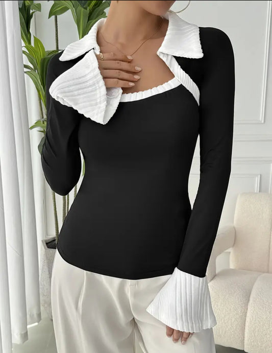 Square neck blouse