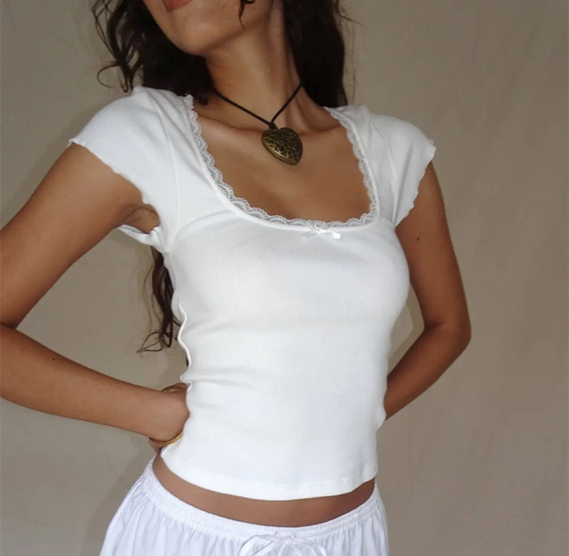 y2k lace crop top