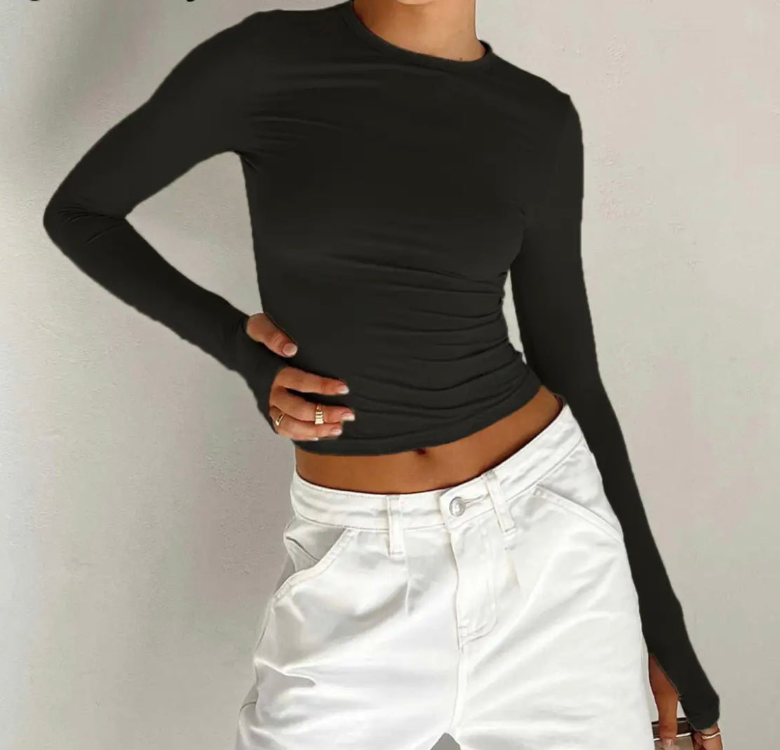 O-neck Navel Top