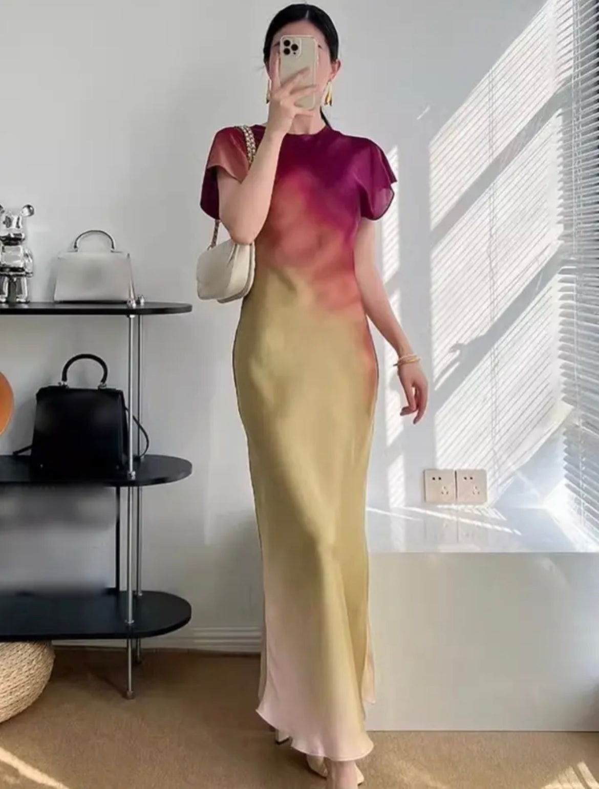 Tie Dye Satin Dress