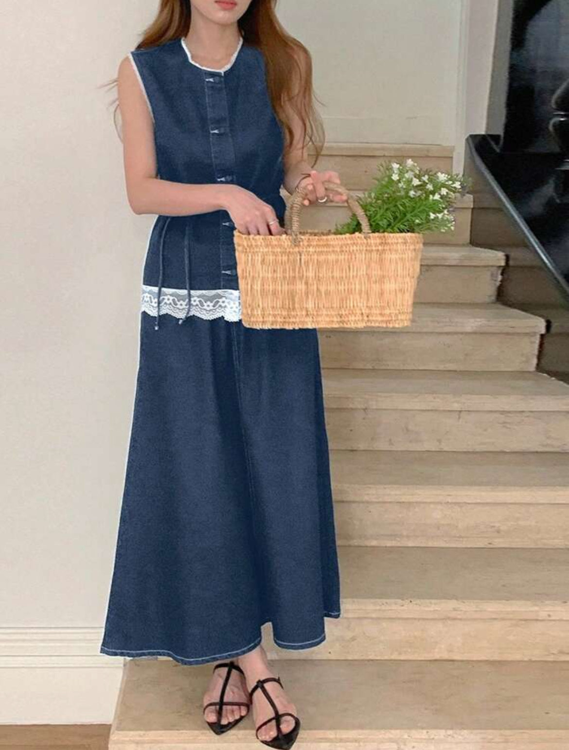 Denim Skirt Set