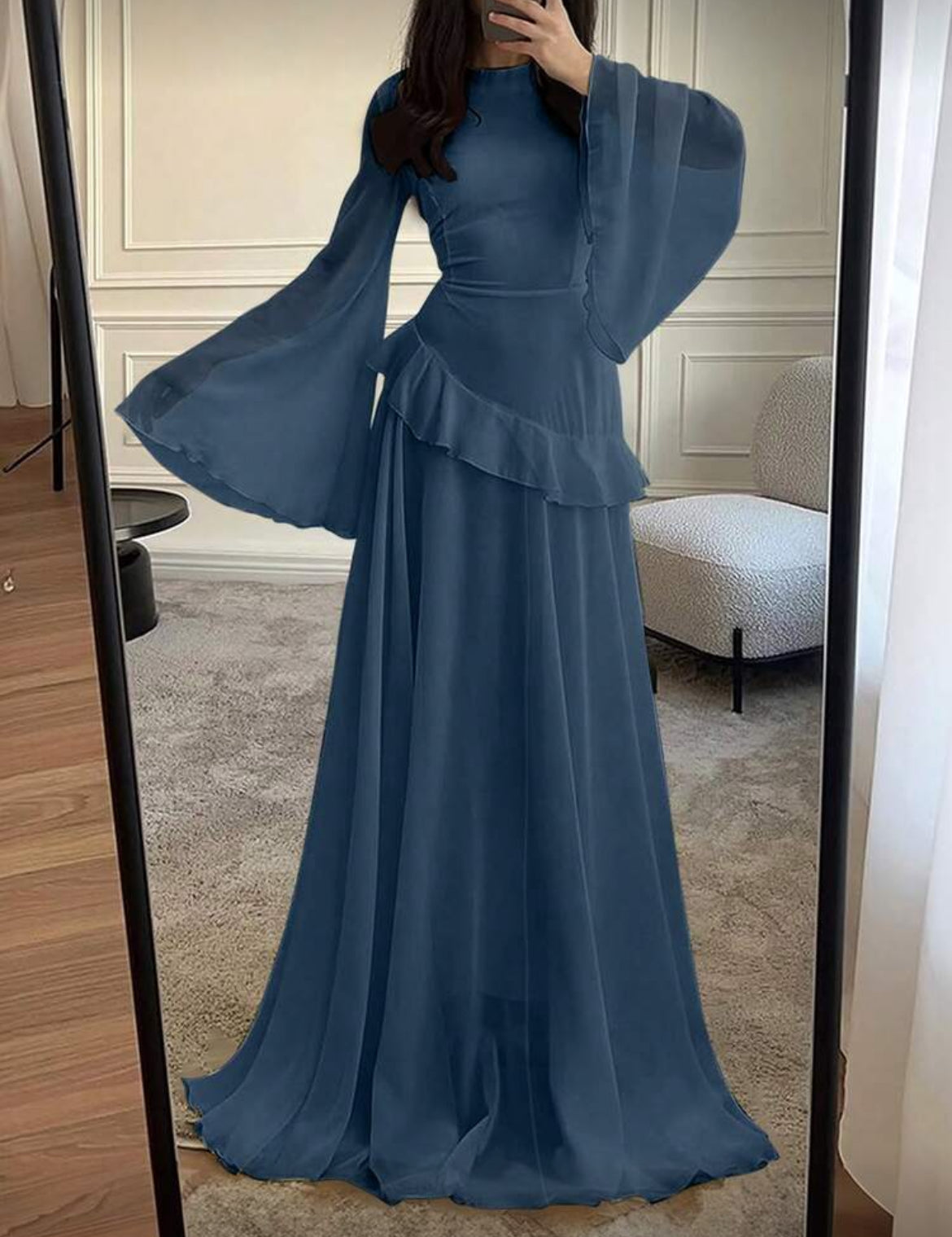 Ruffle Trim Tie Dress