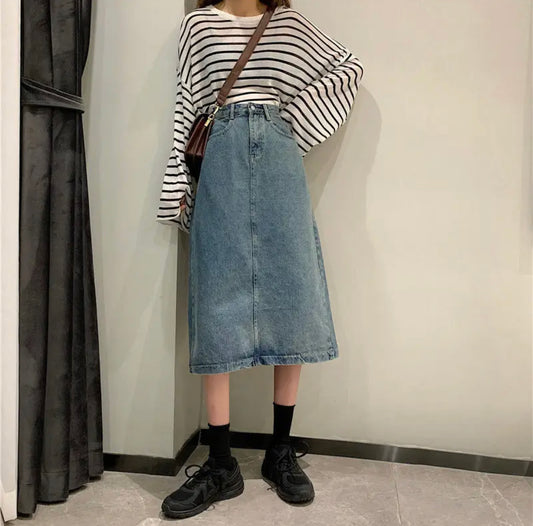 Denim Skirt Without Slit