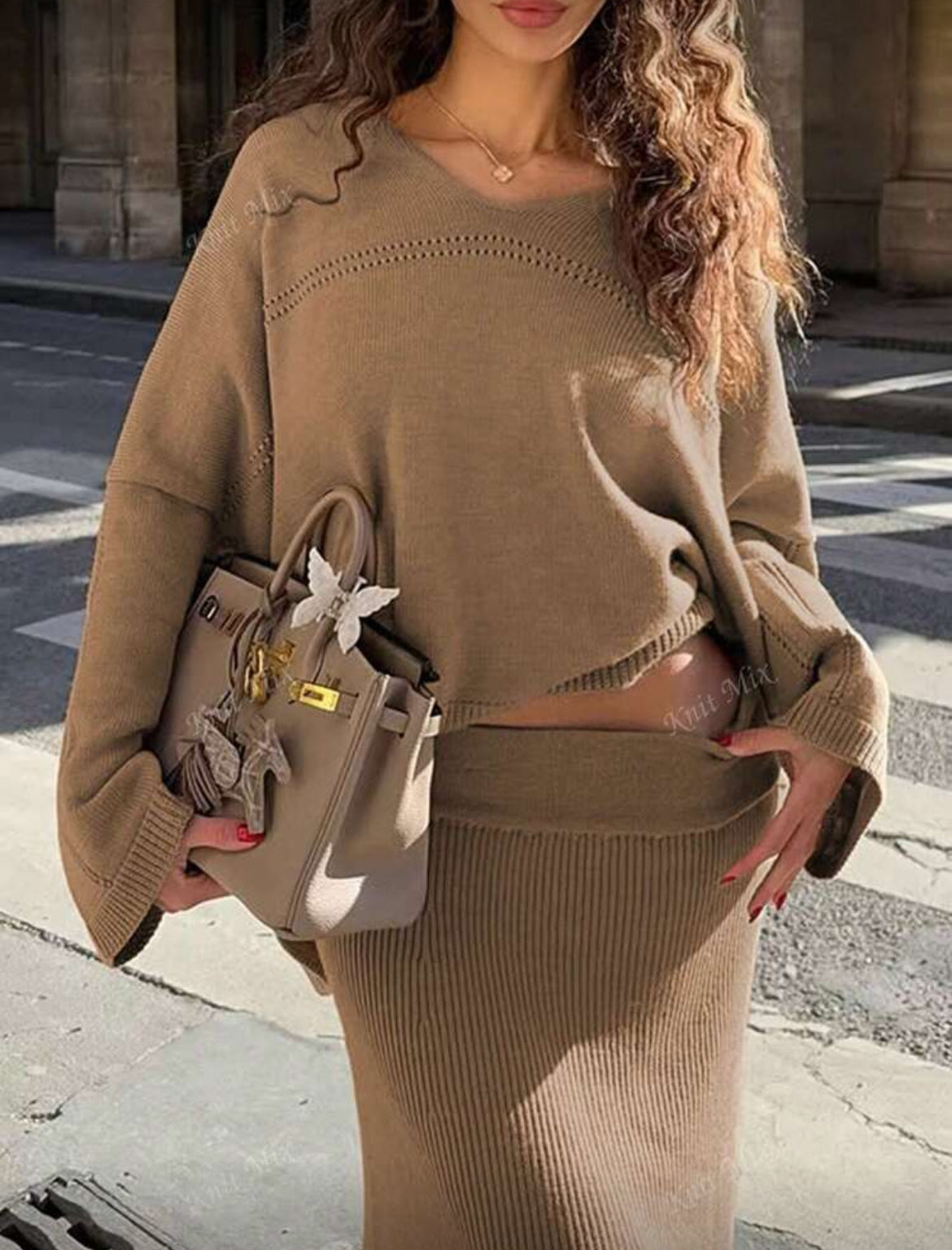 Knitted Skirt Set