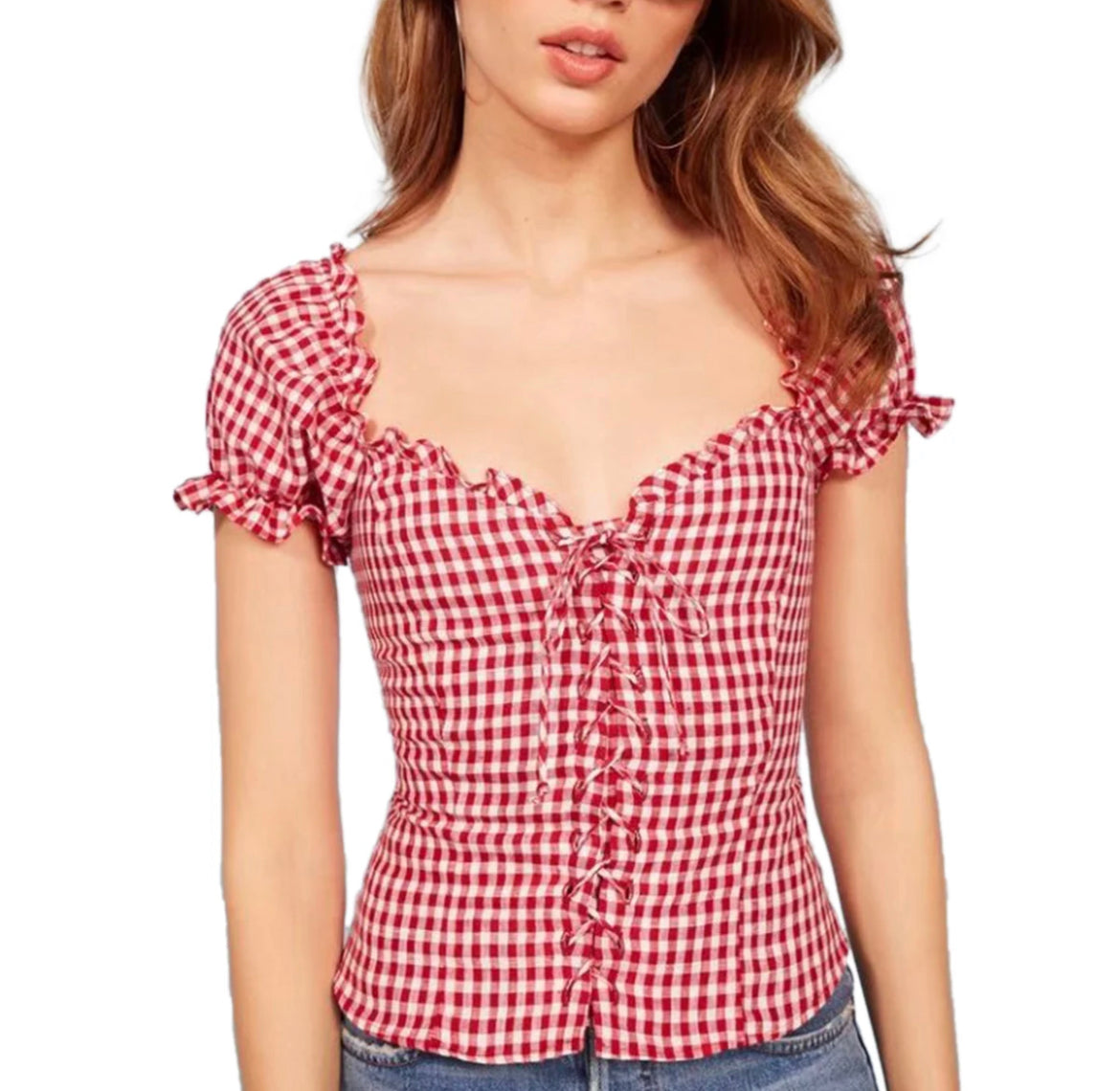 Red Plaid Top