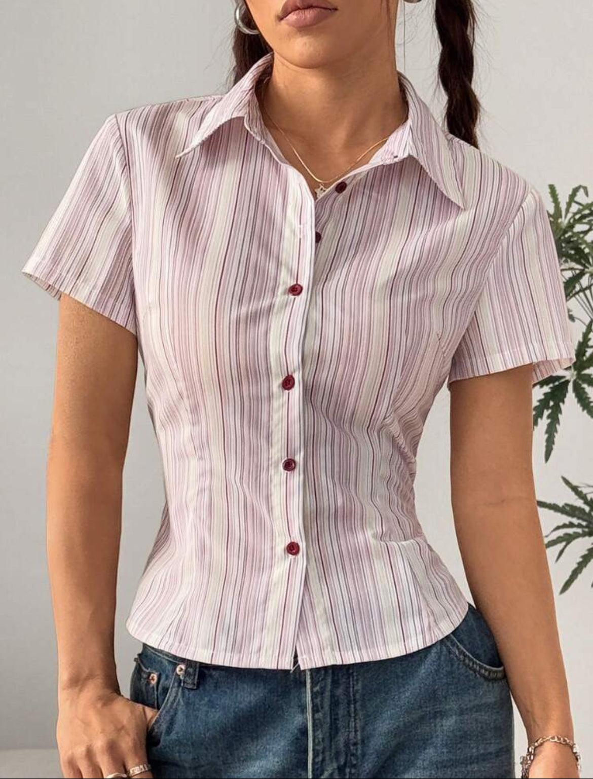 Cinching Fitted Button Down