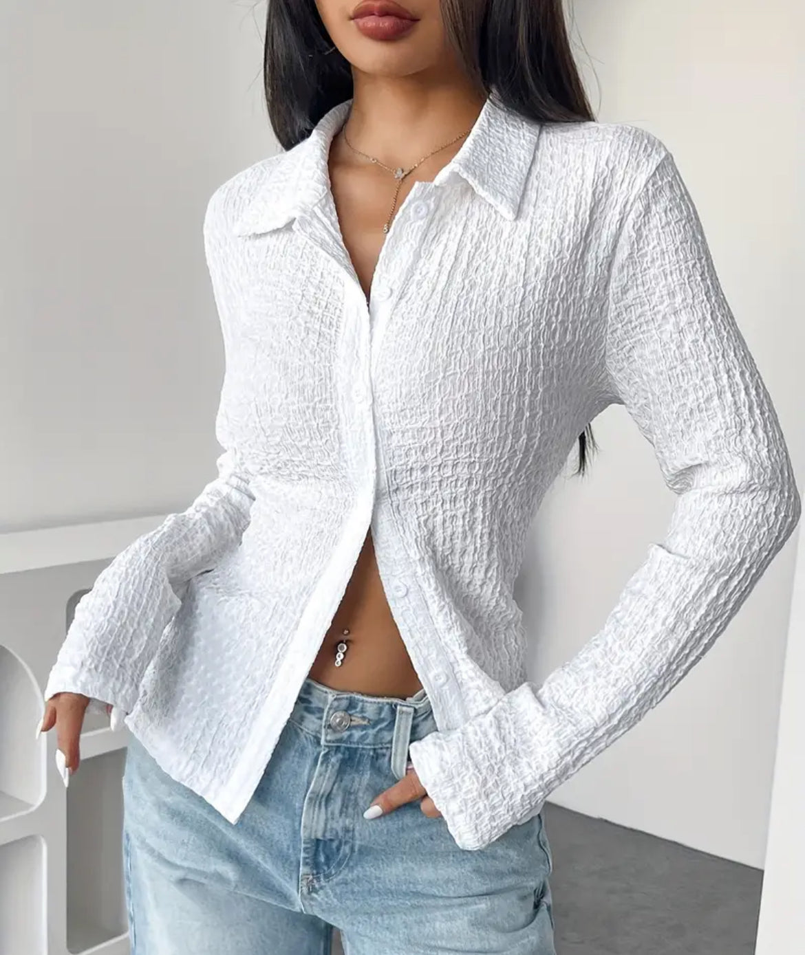 Textured Button Down