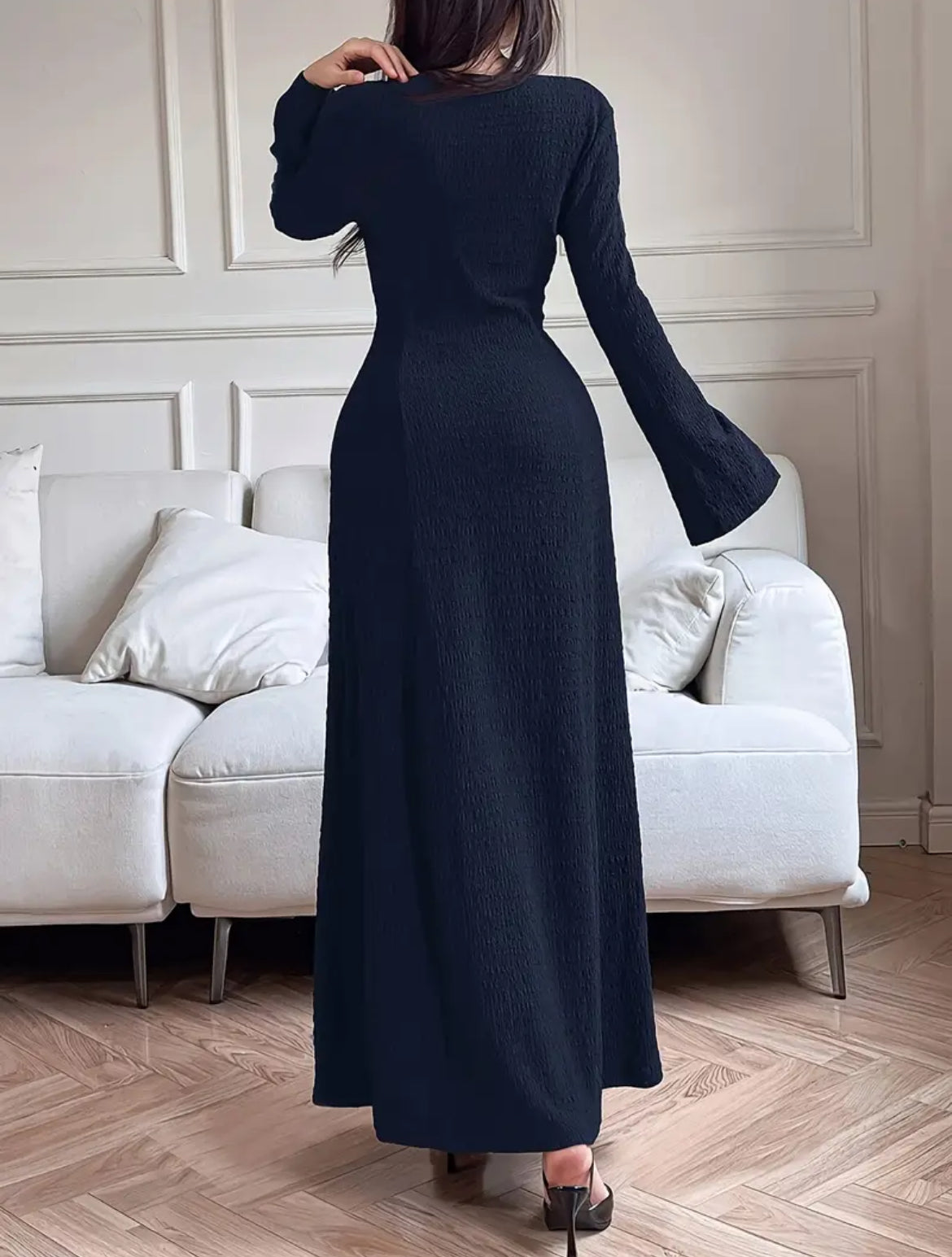 Blue Solid Dress