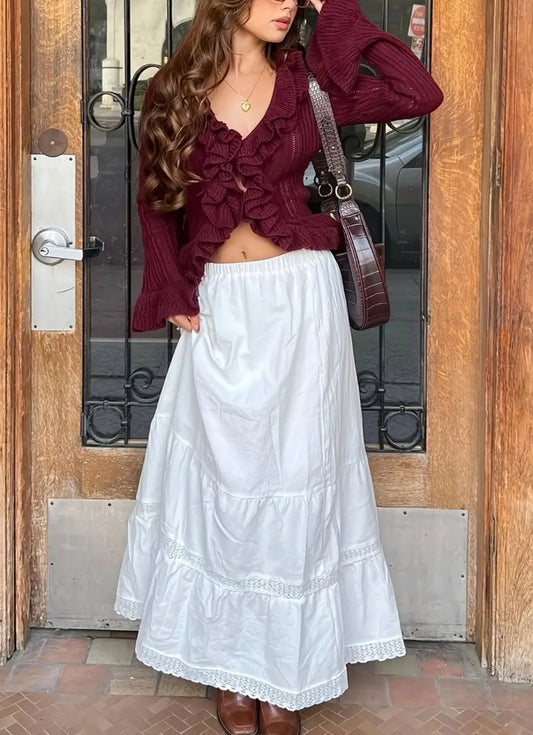 Flared Sleeves Knitted Blouse