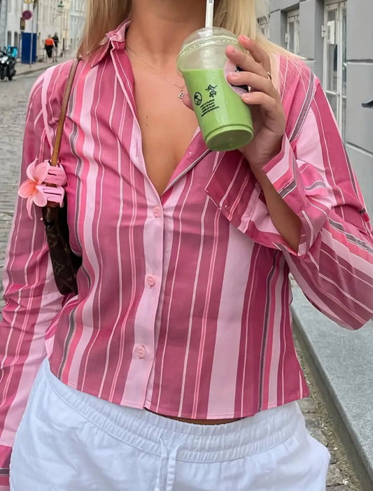 (Pink) Striped Button Down