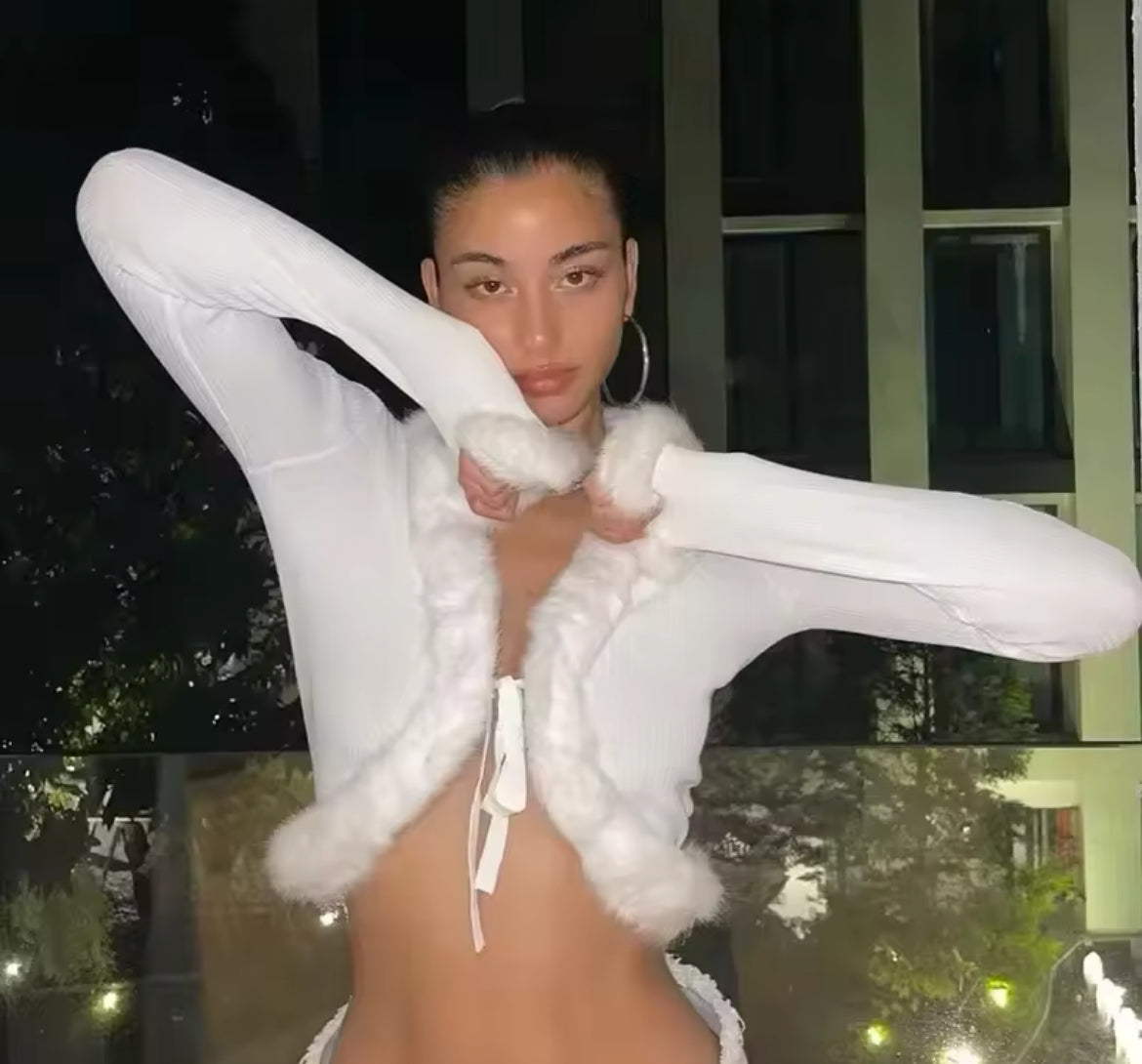 Y2k fluffy cardigan