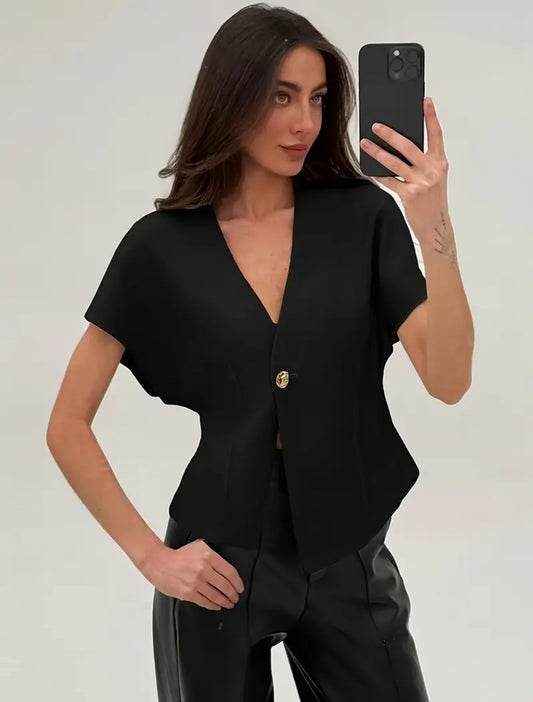 Elegant V neck Blouse