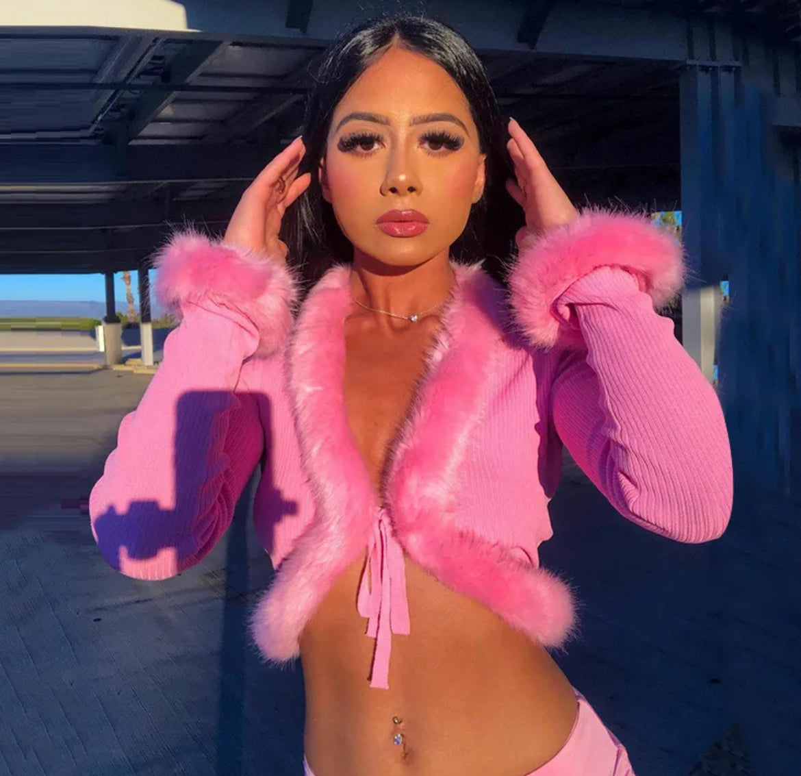 Y2k fluffy cardigan