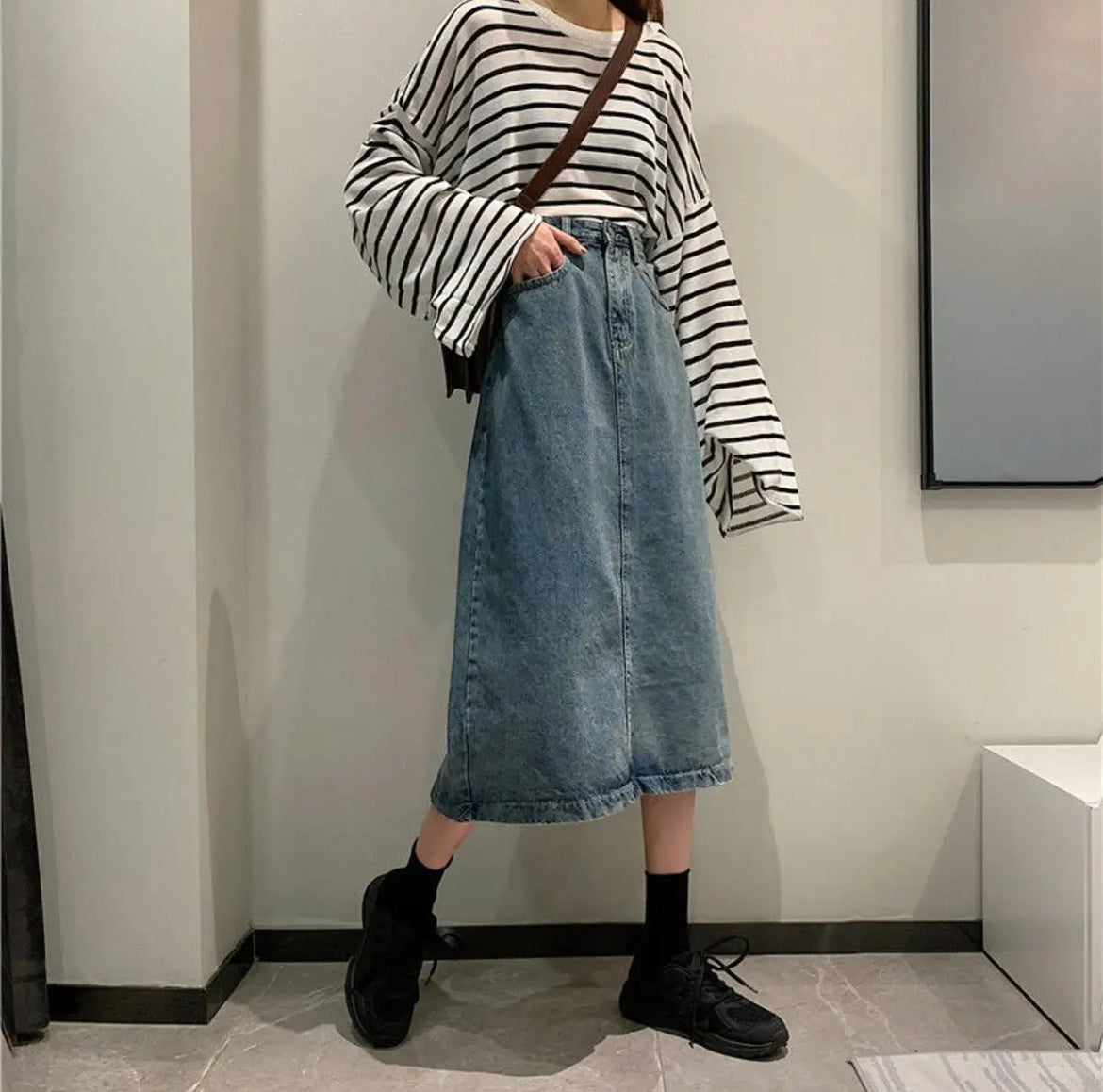 Denim Skirt Without Slit