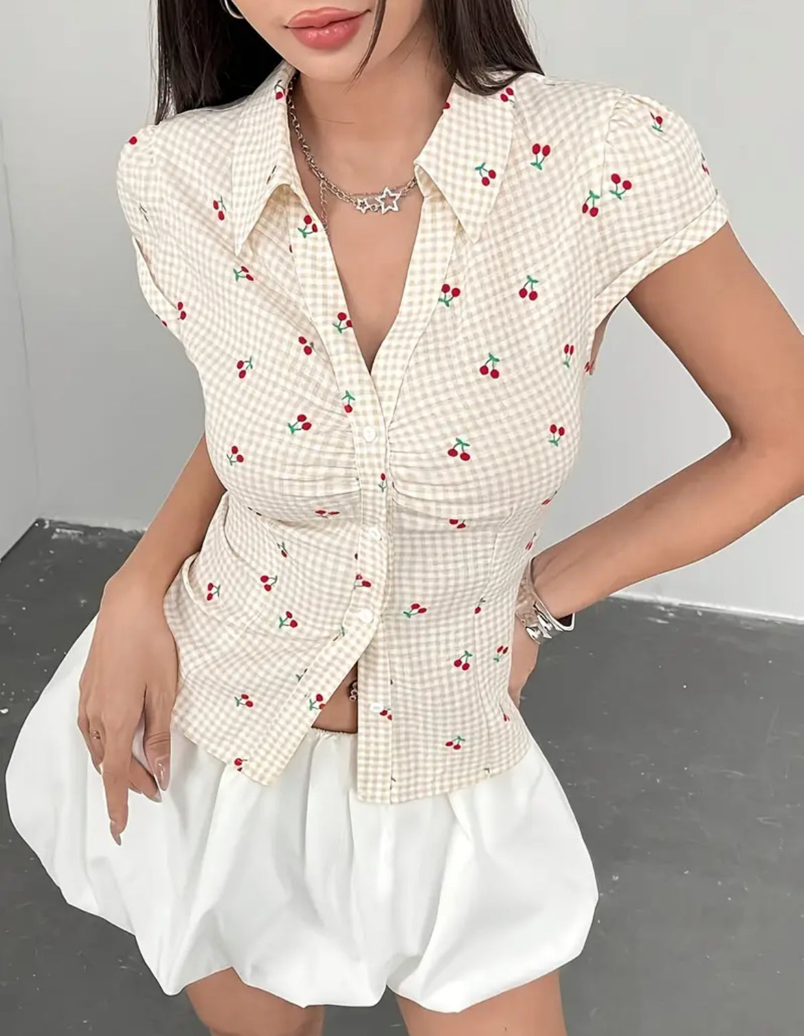 Cherry Button down