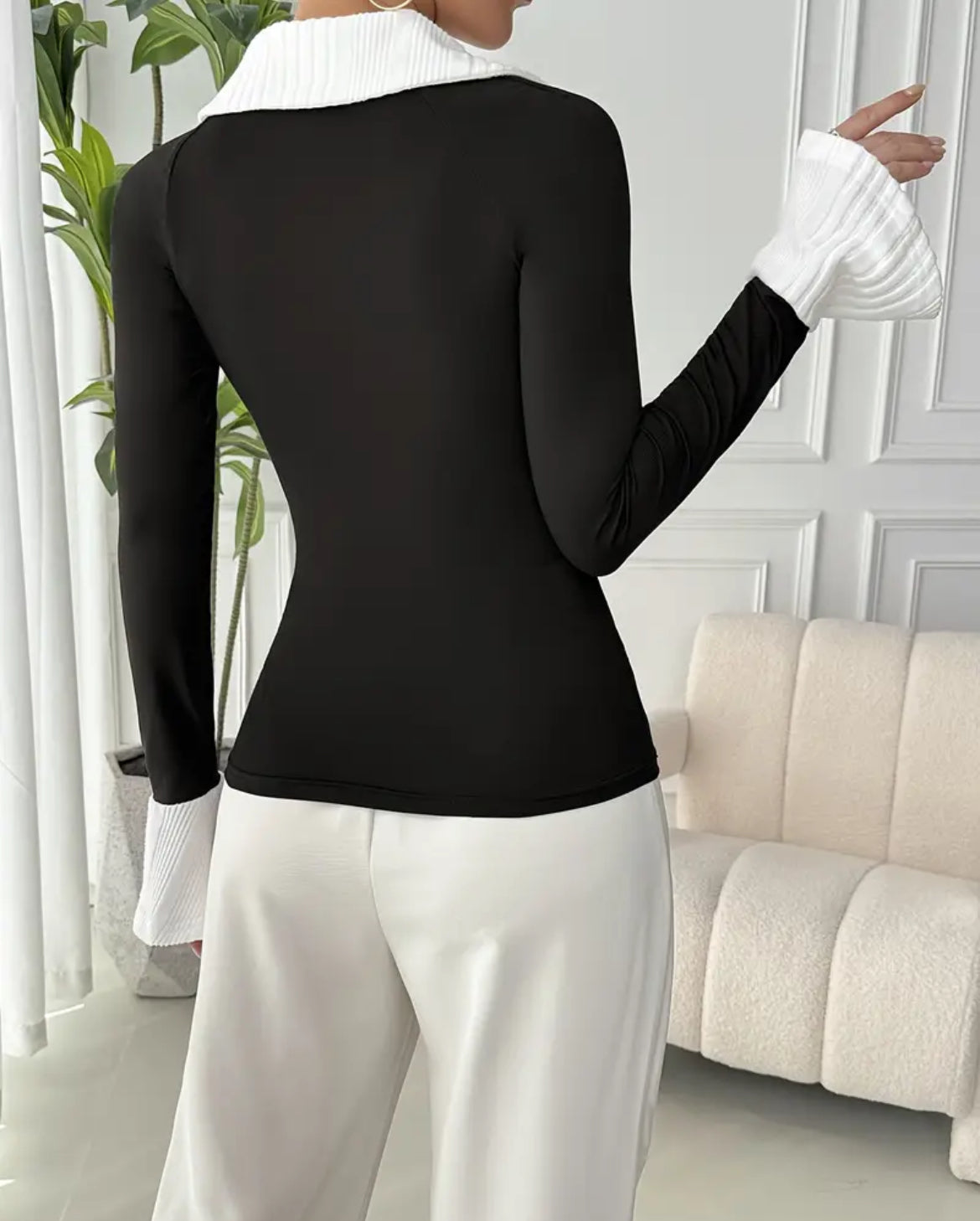 Square neck blouse