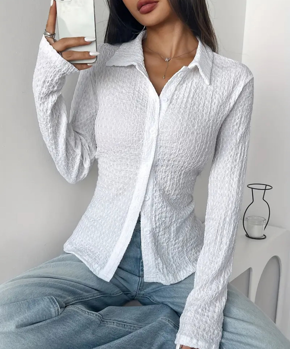 Textured Button Down