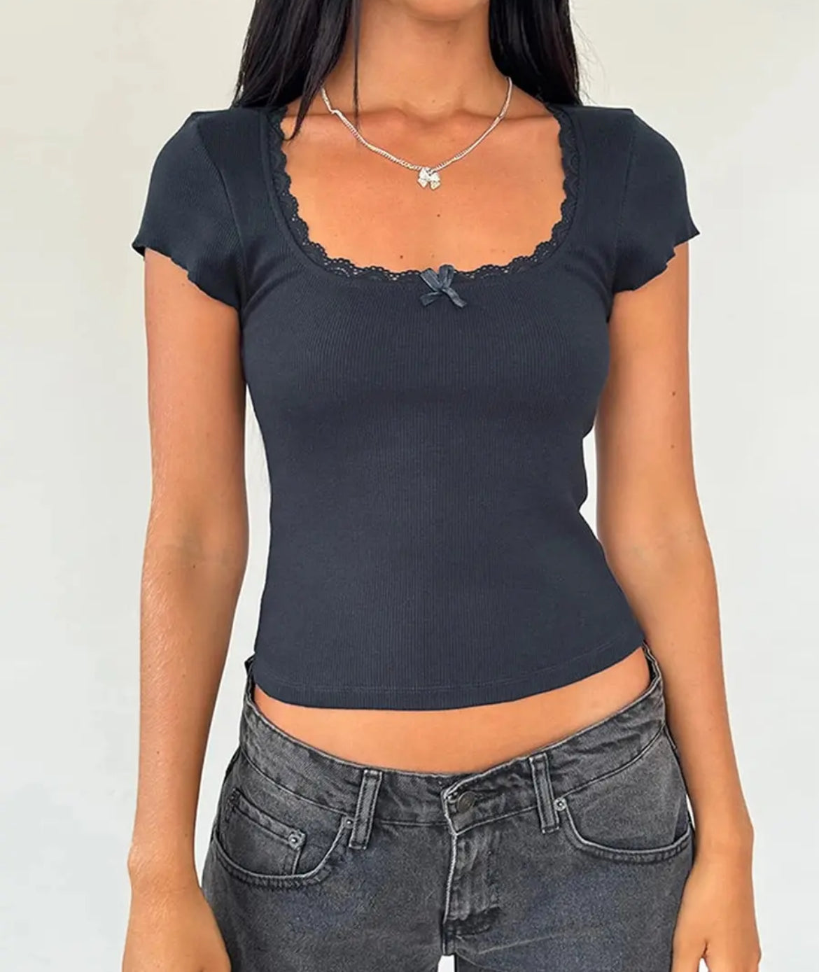y2k lace crop top
