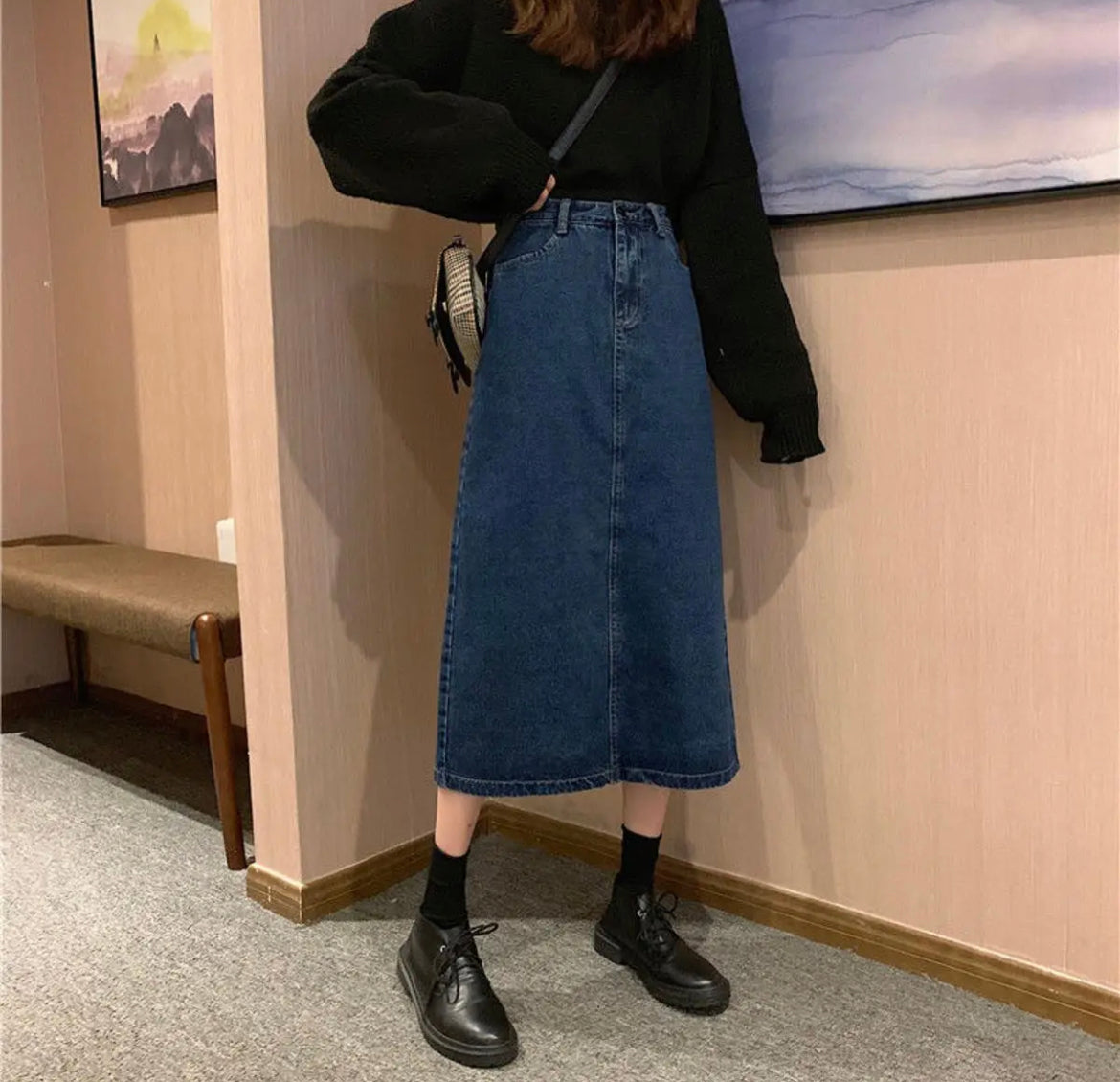 Denim Skirt Without Slit