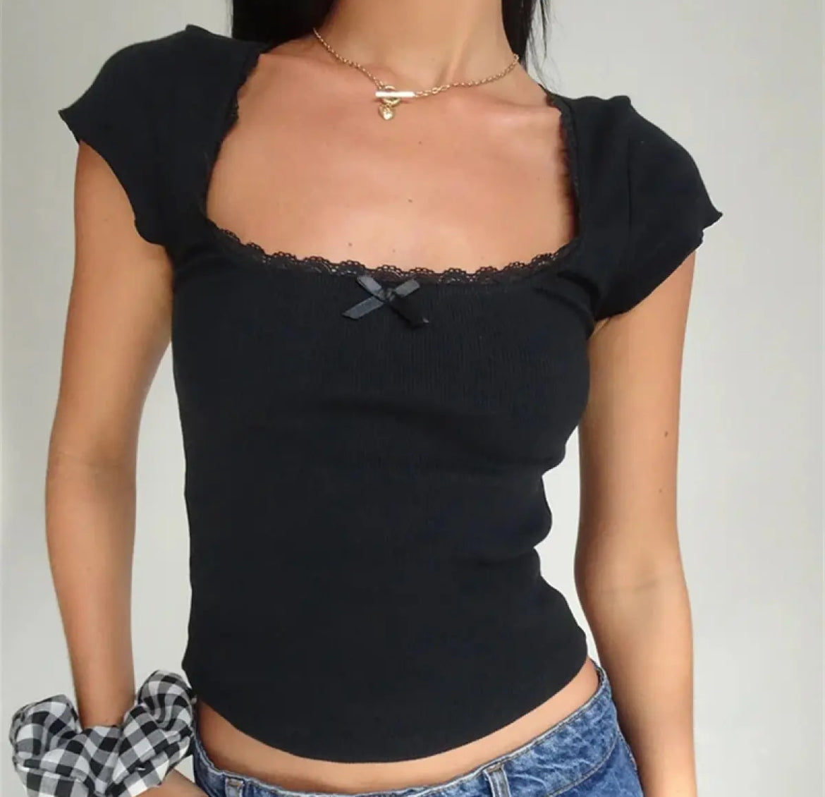 y2k lace crop top