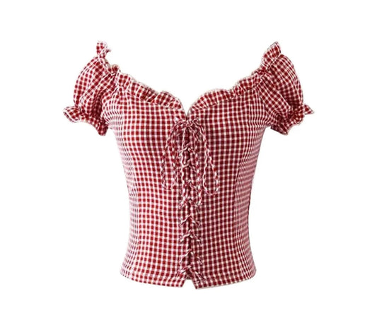 Red Plaid Top