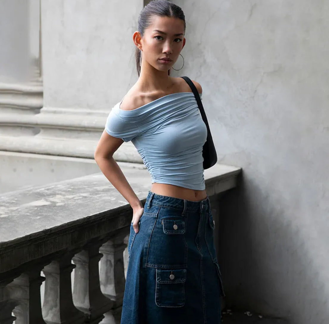 Slash Neck Top