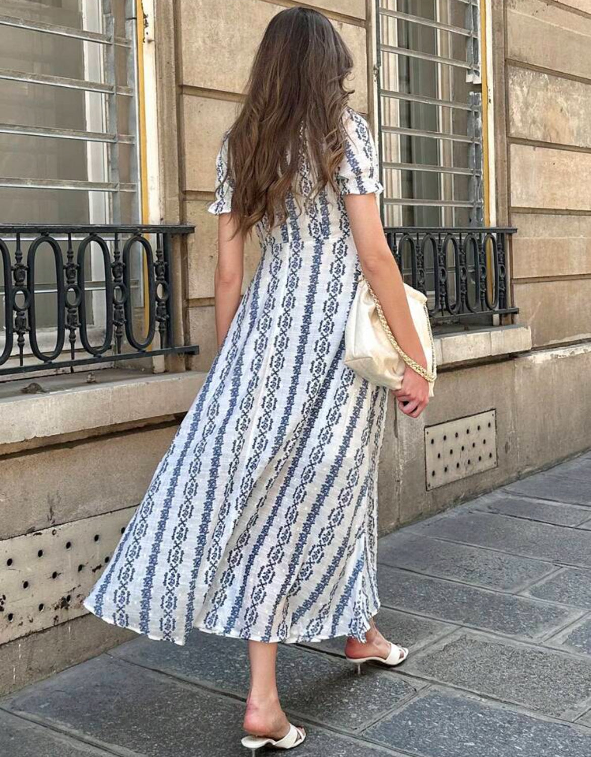 Puff sleeves V neck Dress