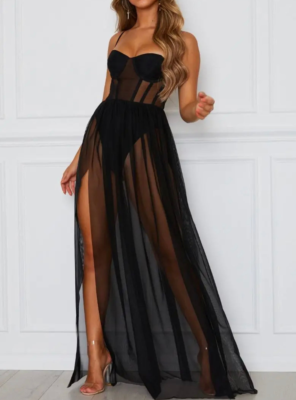 Squin Mesh Dress