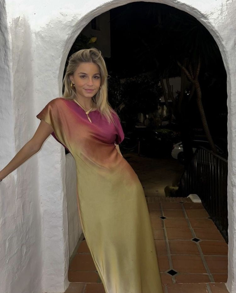Tie Dye Satin Dress