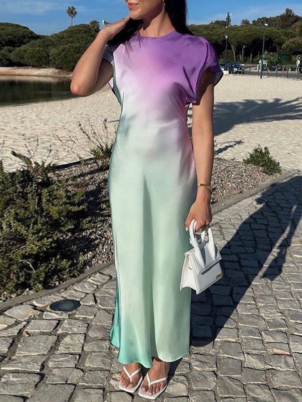 Tie Dye Satin Dress