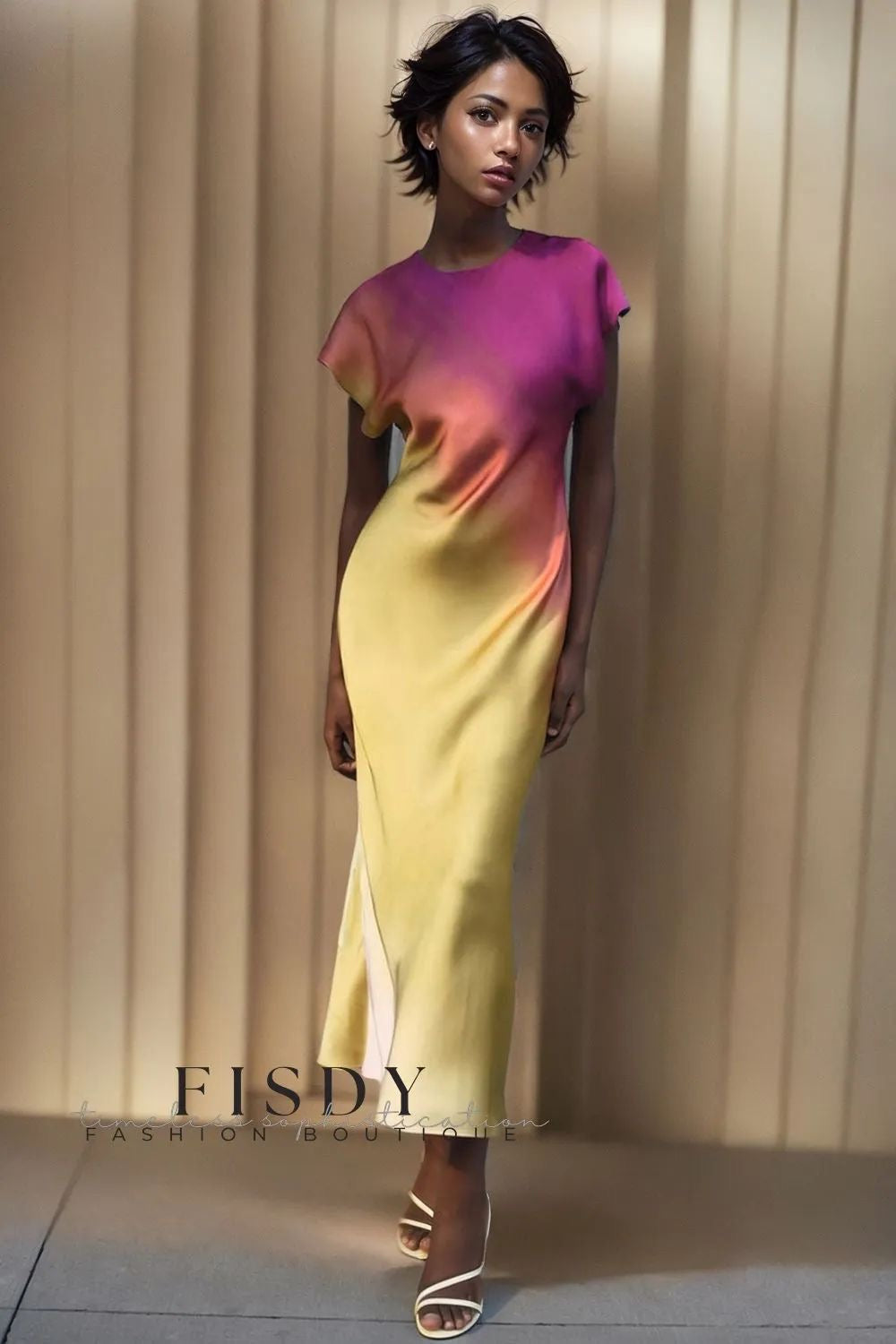 Tie Dye Satin Dress