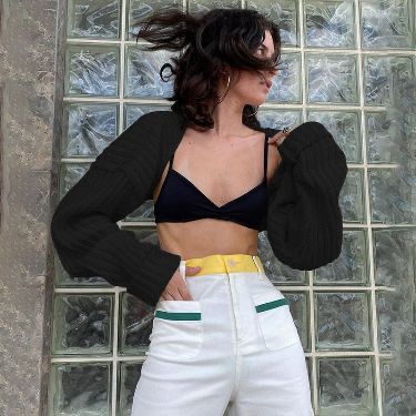 Cropped Knitted Cardigan