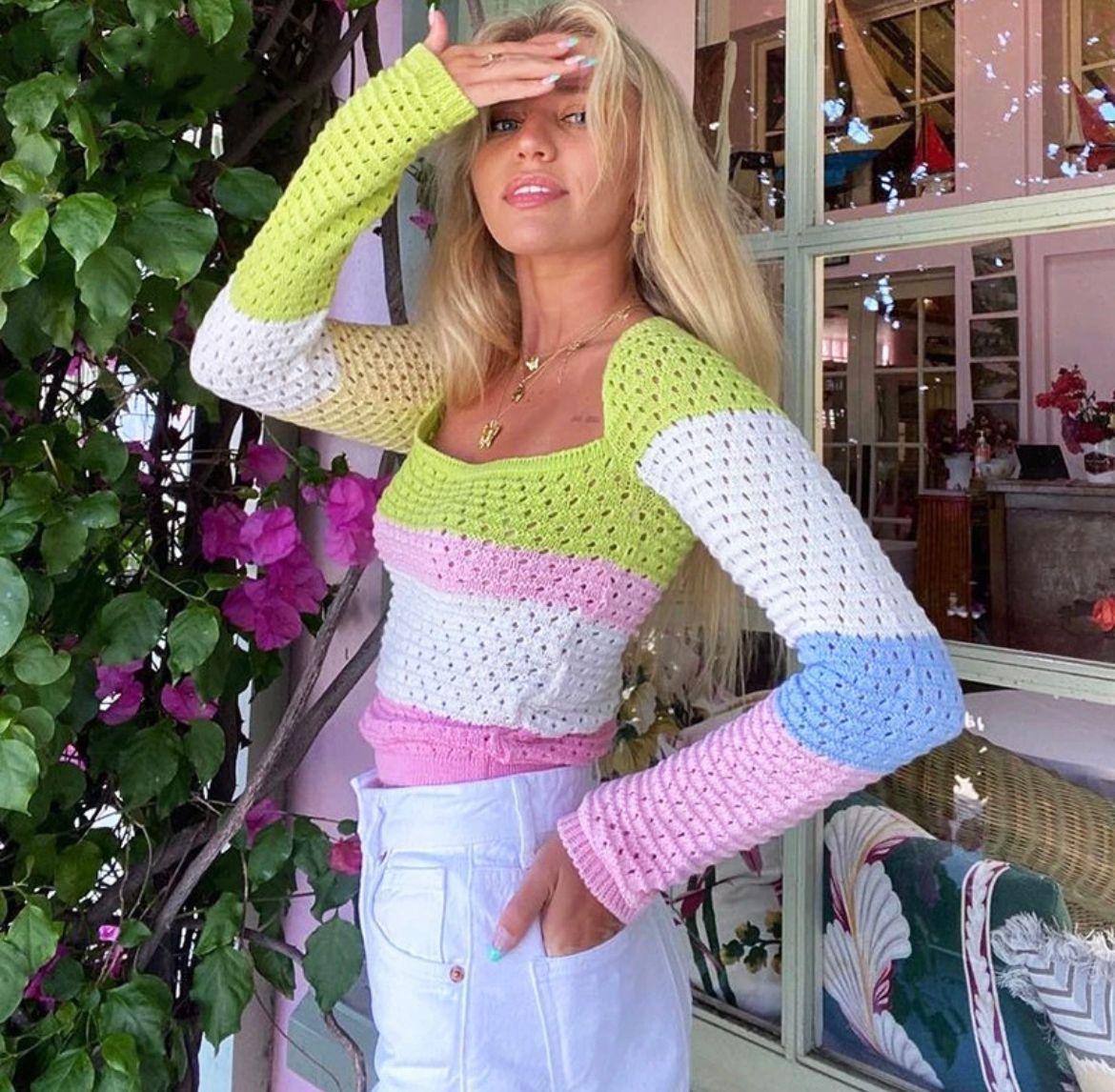 Crochet patchwork top