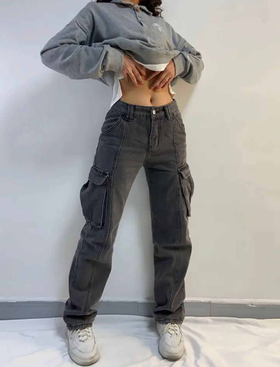 Grey Side Pocket Jeans