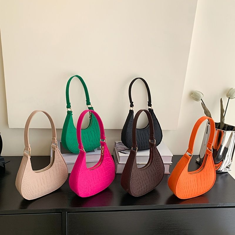 Solid Crocodile Pattern Bags